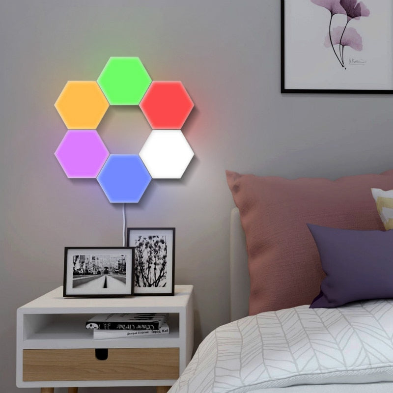LED Hexagon Lights RGB Touch Sensitive  Wall Lamp