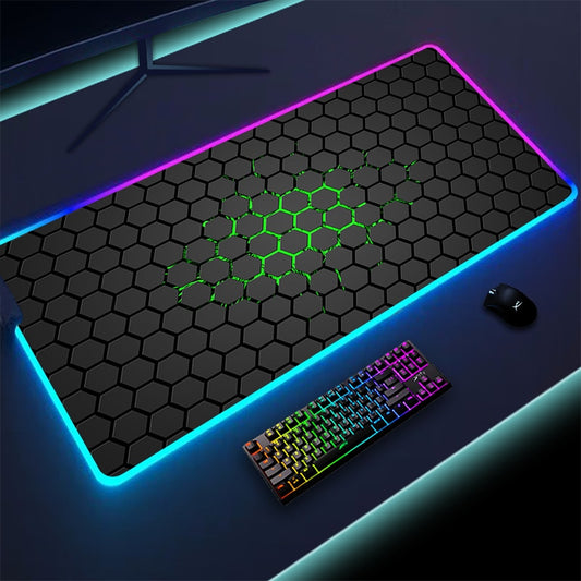 Geometric Large RGB Mouse Pad Gaming Mousepad LED Mouse Mat Gamer Mousemats Table Pads PC Desk Mat RGB Keyboard Mat